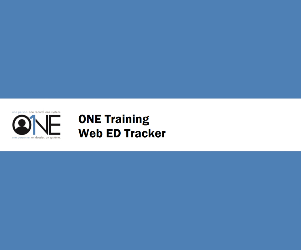 ONE Training - Web ED Tracker